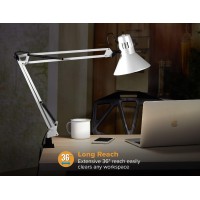 Bostitch Office Vlf100-Wht Swing Arm Desk Lamp With Clamp Mount, 36