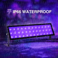 Onforu 2 Pack 72W Black Light Bar, Led Blacklight With Plug And Switch, Black Light Flood Light, Ip66 Waterproof Led Black Lights For Glow Party, Bedroom, Halloween, Fluorescent Poster, Stage Lighting