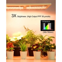 Dommia Grow Lights For Indoor Plants, 20W Full Spectrum Led Grow Light With Auto On & Off Timer, 132 Leds Sunlike Plant Light For Hydroponics, Succulents & More, Easy To Assemble(2Pcs)