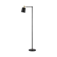 Benjara Bm233239 Tubular Metal Floor Lamp With Horn Style Shade Black