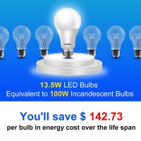 Energetic A19 Led Dimmable Light Bulbs, 100 Watt Equivalent Warm White 3000K 13.5W 1600Lm, Cri80+, 15000Hrs, 12-Pack,Ul Listed