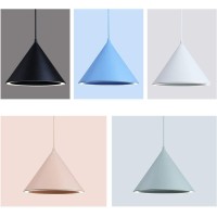 Ouued Nordic Pendant Lamp Light Chandelier Postmodern Minimalist Aluminum Creative Color Macaron Hanging Lighting Ceiling Lights For Dining Room, Living Bedroom, Bar Restaurant Coffee Shop, Led 24W Ba