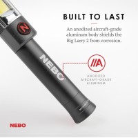 Nebo Big Larry 2 Power Work Light Bright Flashlight And Work Light With Clip And Magnetic Base Storm Gray