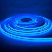 384Led/M 16.4Ft Cob Flexible Led Strip Light Dc12V/24V Bendable Tape (24V, Blue)