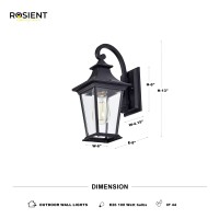 Rosient Outdoor Wall Sconces, Outdoor Wall Lights, Exterior Wall Mount Lighting, Outdoor Wall Light Fixture In Black Finish With Clear Glass