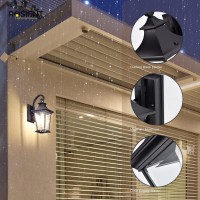 Rosient Outdoor Wall Sconces, Outdoor Wall Lights, Exterior Wall Mount Lighting, Outdoor Wall Light Fixture In Black Finish With Clear Glass