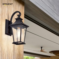 Rosient Outdoor Wall Sconces, Outdoor Wall Lights, Exterior Wall Mount Lighting, Outdoor Wall Light Fixture In Black Finish With Clear Glass