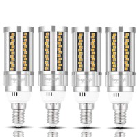 Dragonlight 15W Super Bright Corn Led Light Bulbs (150 Watt Equivalent) - E12 Small Base Led Candelabra Lamp - 3000K Warm White 1,800 Lumens Non-Dimmable Led Chandelier Bulb, Pack Of 4