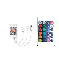 Daybetter 2 Ports 24 Key Tuya Smart Wi-Fi Led Strip Lights Remote Control, 4 Pin Output Dimmable Remote Controller Voltage Dc 12V(Without Power Adapter)