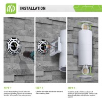 Asd Bulb Round Outdoor Wall Cylinder Up And Down 2Xe26 60W 120V White Etl 2Pack