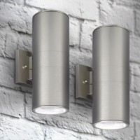 Asd Round Cylinder Wall Light Fixture 12 Inch 120W 120V E26 Bulb Socket Up And Down Lighting, Waterproof, Etl Listed Light Fixture Outdoor Wall, Outside Light Fixtures For Porch Steel, 2 Pack