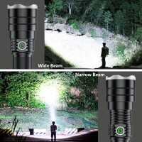 Led Rechargeable Flashlights High Lumens, 100000 Lumen Super Bright Flashlight With ?Attery & Usb Cable, Powerful Handheld Waterproof Flashlights With 4 Modes For Camping/Emergency/Reading