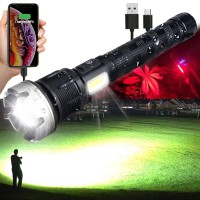 Vastfire Rechargeable Flashlights High Lumens 2000000 Zoomable 2023 Best Floodlight Spotlight Strobe Light Lanterns Brightest Fl