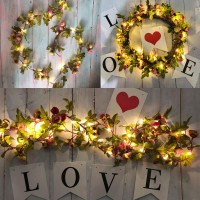 Flower String Lights Decor,8 Light Modes 6Ft 20 Led Rose Flower Garlands Decoration Indoor Outdoor,Flower Fairy Light For Women Wedding Wall Windows Home Garden Party Battery Powered Waterproof