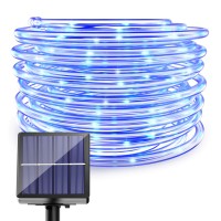 Solar Blue Rope Lights Outdoor - 100 Led 40Ft 8 Modes Solar Outdoor Rope String Lights Waterproof Tube Lights For Tree Garden Fence Yard Party Wedding Outdoor Decorations