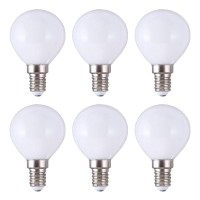 Lxcom Lighting G45 Led Bulb 5W Globe Vanity Light Bulb E14 Candelabra Base 50W Equivalent Warm White 3000K Led Round Light Bulb 500Lm For Makeup Mirror Bathroom Home Lighting, 6 Pack