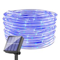 Solar Rope Lights Outdoor Waterproof Led - 40Ft 100 Led Tube Light 8 Modes Waterproof Flexible Solar Fairy Rope Lights String For Garden Patio Fence Balcony Camping Party Tree Decoration Lighting