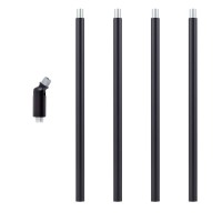 Shengqingtop Threaded Extension Rod With Sloped Ceiling Adapter Kits For Pendant Light, Island Lighting, Black