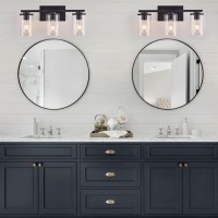 Fabulis Vanity Light With 3Light Classic Bathroom Light Fixtures Modern Wall Light With Clear Glass Shade Elegant Wall Sconce F