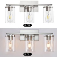 Fabulis Brushed Nickel Bathroom Light Fixtures Classic Vanity Light Fixtures With 3Light Modern Metal Wall Sconces Light With C