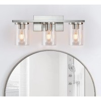 Fabulis Brushed Nickel Bathroom Light Fixtures Classic Vanity Light Fixtures With 3Light Modern Metal Wall Sconces Light With C