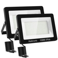 Kelinvmi Led Flood Lights Outdoor 100W, Outdoor Security Light 10000Lm High Brightness With Plug, 4200K Work Light With Ip66 Outdoor Floodlights For Garage, Porch, Backyard, Playground