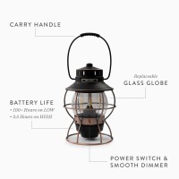 Barebones Railroad Lantern - Camping Lanterns With Rechargeable Battery - Outdoor Lights With Vintage Lantern Inspiration (Olive Drab)