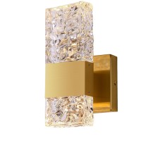 Oylyw Modern Led Vanity Lights For Bathroom Brushed Gold Crystal Bathroom Vanity Lighting Fixtures Wall Sconces For Bathroom Over Mirror Lighting Fixtures 3000K