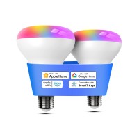 Meross Smart Light Bulb, Br30 Flood Wifi Led Bulbs Compatible With Apple Homekit, Alexa, Google Assistant & Smartthings, Dimmable E26 Multicolor 2700K-6500K Rgbcw, 1300 Lumens 100W Equivalent, 2 Pack