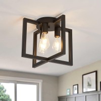 Zglaojt 3-Lights Ceiling Light Fixture,Industrial Semi Flush Mount Chandelier,Ceiling Lighting For Kitchen Living Room Bedroom Farmhouse Hallway Foyer