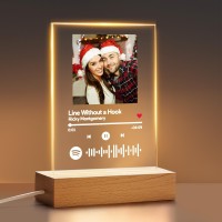 Veelu Custom Spotify Plaque Personalized Mothers Day Gifts For Mom - Customized Song Plaque With Picture Frame For Men Gifts For Girlfriend Boyfriend - Night Light Birthday Gifts For Her Him Couples