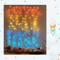 Sunset Orange Curtain Lights For Bedroom Lighted Curtains Led String Lights Coral Burnt Orange Yellow Warm White Turquoise Aqua Blue Fairy Lights For Hawaii Sunroom Ocean Gold And Teal Room Decor