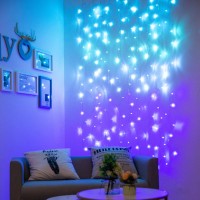 Curtain Lights For Bedroom Wall Light Up Curtains Led String Lights Turquoise Teal Blue Lavender Lilac Purple Twinkle Hanging Fairy Lights Unicorn Mermaid Kawaii Sanrio Teen Room Decor For Girls