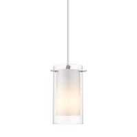 Akezon 1Light Pendant Light Indoor Glass Hanging Light Fixture Adjustable Height Brushed Nickel Finish For Kitchen Dining Ro