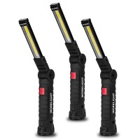 Lmaytech Gifts For Men 3Pack Led Flashlight, Rechargeable Work Lights With Magnetic Base Hook 360Rotate And 5 Modes Bright Led Flashlight Inspection Light For Car Repair, Grill And Outdoor Use