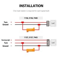 Airkoul 4Pcs 50W 6Ohm Load Resistor-Fix Led Bulb Fast Hyper Flash Turn Signal Blink Error Code, Amber