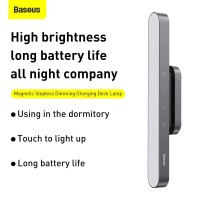 Baseus Led Desk Lamp, Under Cabinet Lights Magnetic Closet Lights Battery Powered Operated Dimmable Led Lights, Rechargeable Touch Control Wireless Desk Light For Study, Home Office, Kitchen