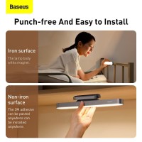 Baseus Led Desk Lamp, Under Cabinet Lights Magnetic Closet Lights Battery Powered Operated Dimmable Led Lights, Rechargeable Touch Control Wireless Desk Light For Study, Home Office, Kitchen