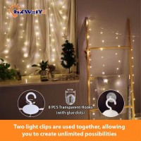 Hxweiye Short Curtain Lights For Small Window, 3.3X5Ft Warm White Fairy Light With Timer & 8 Clips For Bedroom, Battery Powered 96Led String Light For Indoor Weddings Party Garden Wall Decor