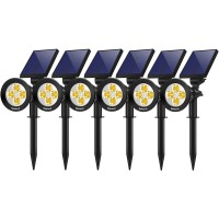 Nekteck Solar Lights 2In1 Solar Spot Lights Outdoor Waterproof Solar Powered Landscape Spotlights Bright And Dark Sensing