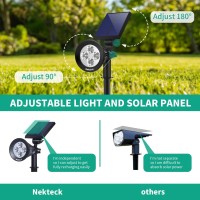 Nekteck Solar Lights 2In1 Solar Spot Lights Outdoor Waterproof Solar Powered Landscape Spotlights Bright And Dark Sensing