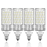 Pavoo E12 Led Light Bulbs, 12W Led Candelabra Bulbs 100 Watt Equivalent, 1200Lm, 3000K Warmlight White Ceiling Fan Light Bulbs, Decorative Candle Base E12 Non-Dimmable Led Chandelier Bulbs, Pack Of 4