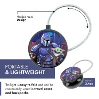 Withit Star Wars Clip On Book Light - Mandalorian - Led Reading Light With Clip For Books/Ebooks, 2 Led Lights, Dimmable, Reduced Glare, Portable Bookmark Light For Kids, Batteries Included