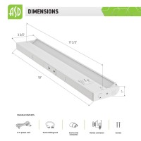 Asd Swivel Led Under Cabinet Lighting 18 Inch 8W Hardwired Or Plugin 2700K3000K4000K Hilow Switch Rotatable Lens Dimma