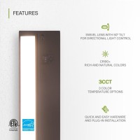 Asd Swivel Led Under Cabinet Lighting Bronze 18 Inch 8W Hardwired Or Plugin 2700K3000K4000K Hilow Switch Rotatable Lens