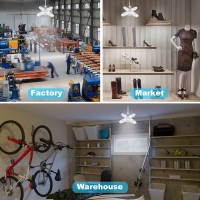 Goolrc 4-Pack Garage Lights Dimmable Led Garage Lights Ceiling, 38W 6000Lm 6500K Led Garage Ceiling Lights With 4 Adjustable Panels For Garages, Workshop,Indoor, Outdoor, And Warehouse(E27/B22 Led)