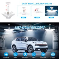 Goolrc 4-Pack Garage Lights Dimmable Led Garage Lights Ceiling, 38W 6000Lm 6500K Led Garage Ceiling Lights With 4 Adjustable Panels For Garages, Workshop,Indoor, Outdoor, And Warehouse(E27/B22 Led)