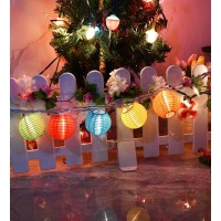 Abeja Nylon Lantern String Lights 10 Multicolor Lanterns Plug In Home, Garden Decorative Lights For Indoor/Outdoor, Patio Party Wedding Bistro Bar Garden Backyard Front Door, White