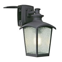 Home Luminaire 80694 Spence 1-Light Outdoor Wall Lantern With Granite Textured Glass And Built-In Gfci Outlet, Grey, Graphite