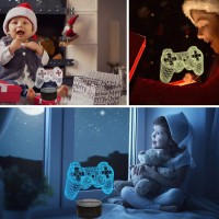 Bparty 3D Video Game Controller Lamp Night Light 3D Illusion Game On Lamp For Kids, 7 Colors Changing With Remote, Kids Bedroom Decor Perfect Christmas Birthday Gifts For Boys Girls